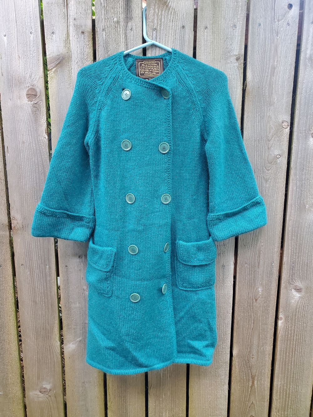 Vintage Coach Tourquoise Jackie Kennedy Sweater Dress Size M